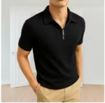 Sherooz Collection Trendy Waffle Knit Zipper Polo Shirts For Men / Polo Tshirts For Men / Men Polo Tshirts / Men Tshirts - Image 6