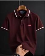 Sherooz Collection Trendy Waffle Knit Zipper Polo Shirts For Men / Polo Tshirts For Men / Men Polo Tshirts / Men Tshirts - Image 2